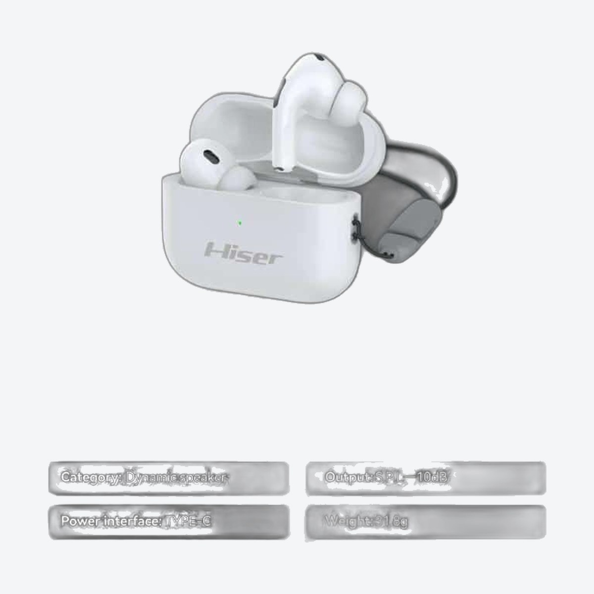 Hiser HiPod 77 wireless noise cancelling earbuds, packaging