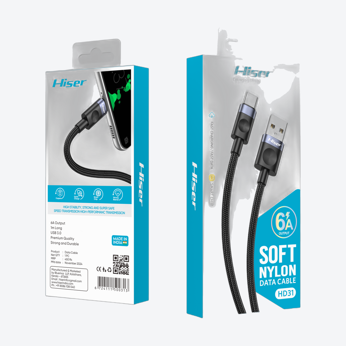 Hiser HD31 data cable, packaging