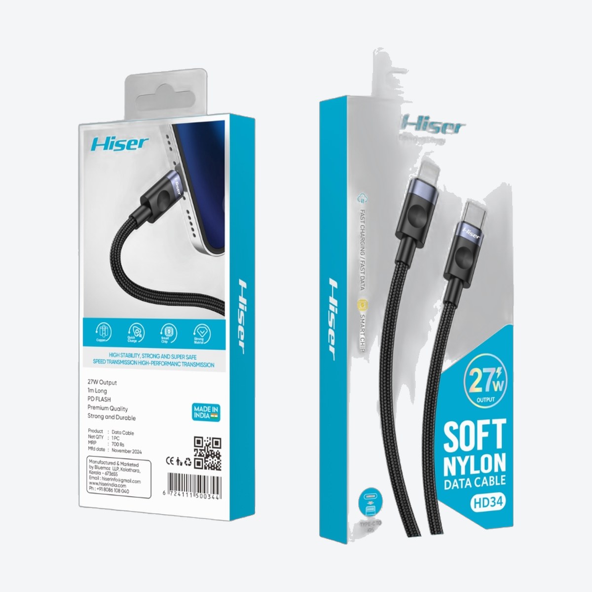 Hiser HD34 data cable, packaging