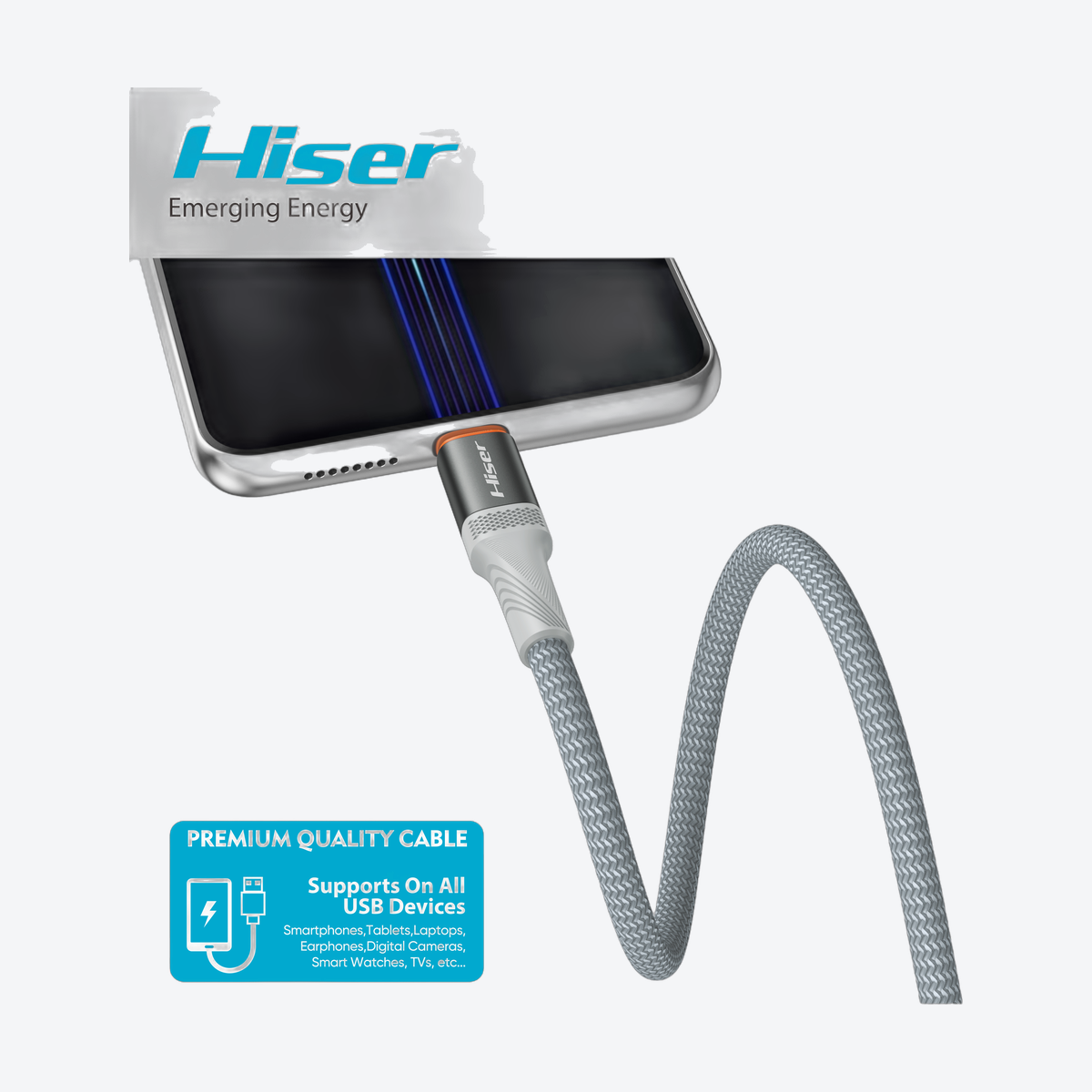 Hiser HD80 fast charging cable, packaging