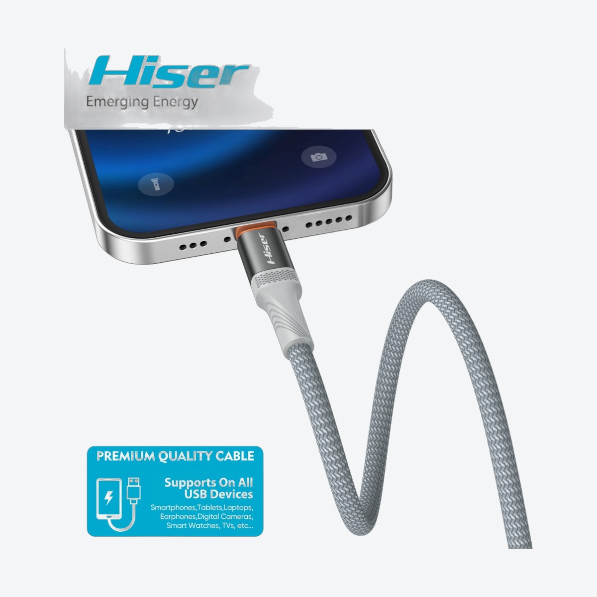 Hiser HD84 fast charging cable, packaging