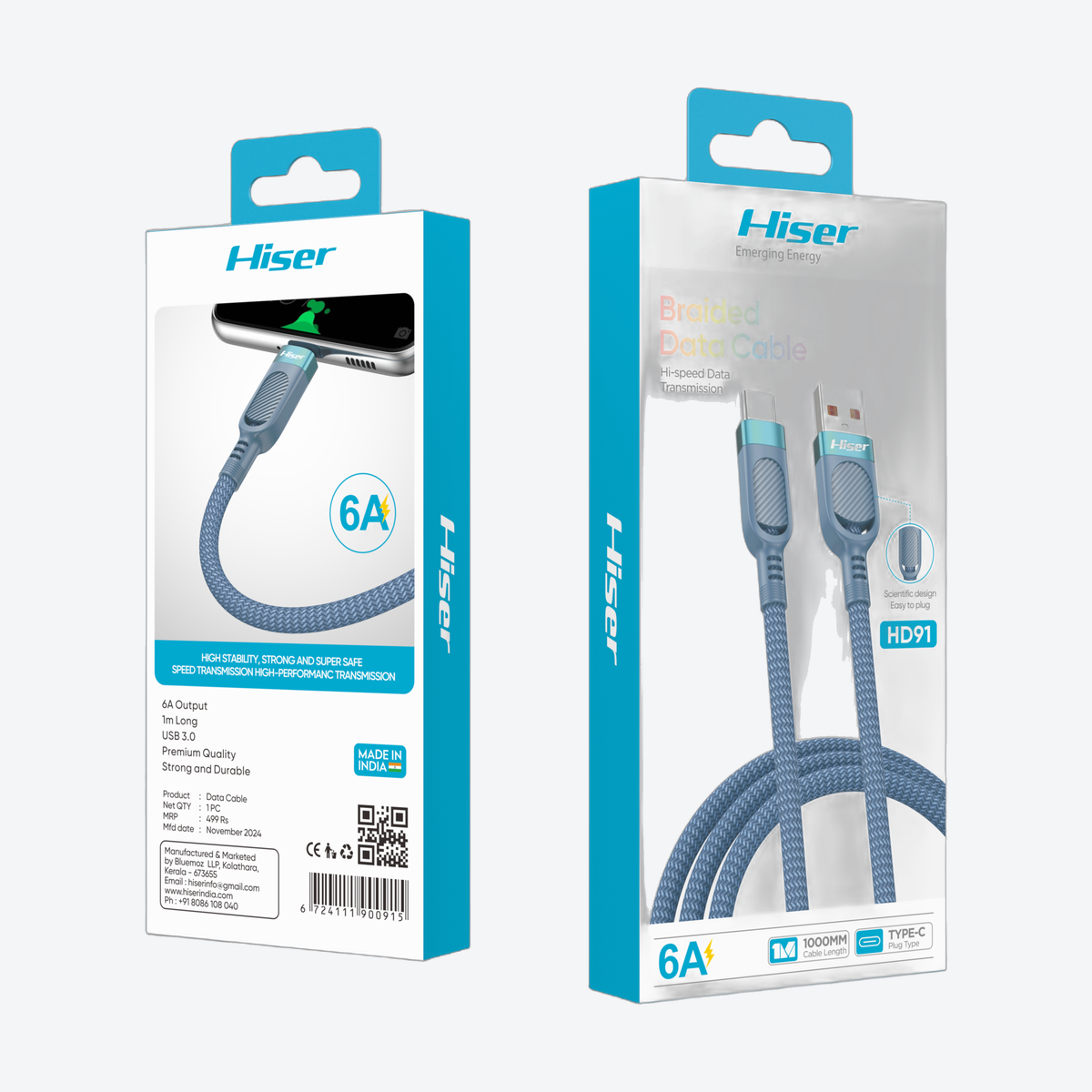 Hiser HD91 data cable, packaging