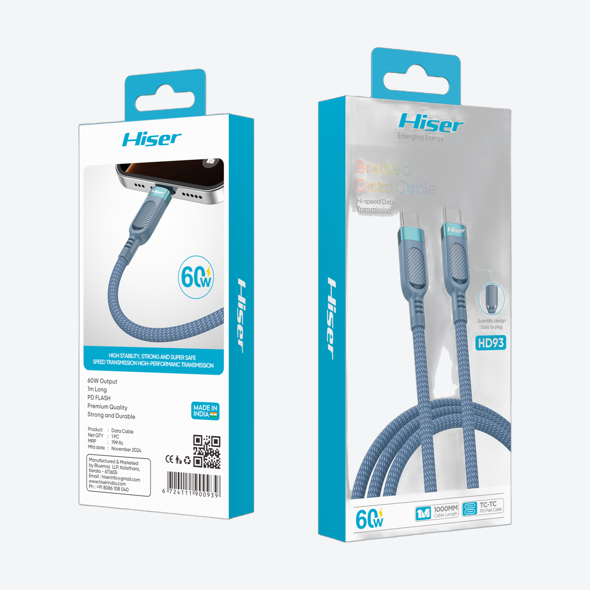 Hiser HD93 data cable, packaging