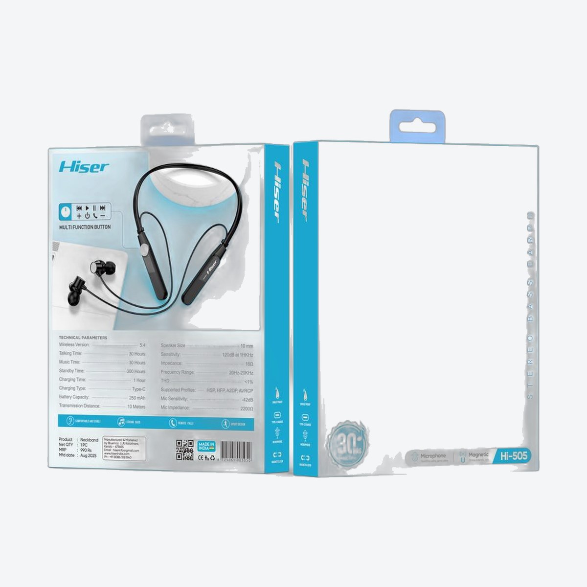 Hiser NB 505 neckband, packaging