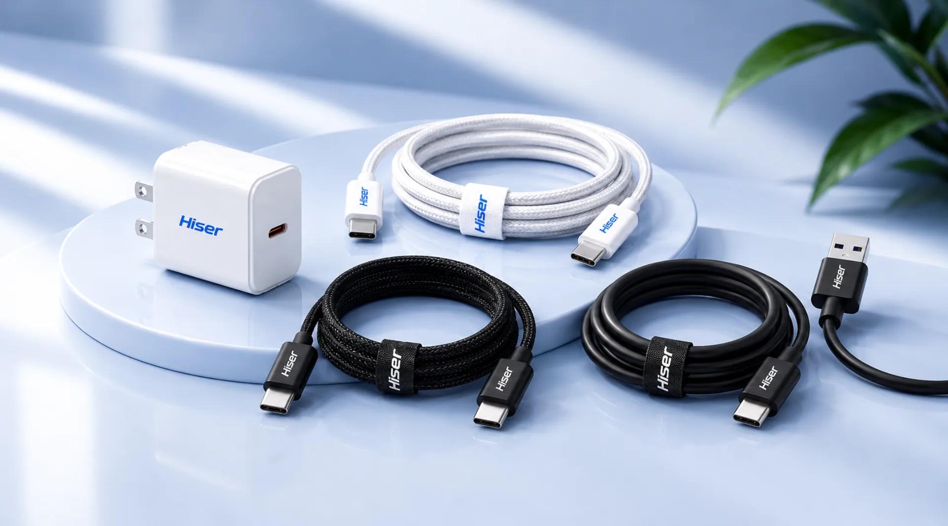 Hiser charging and data cables with wall charger