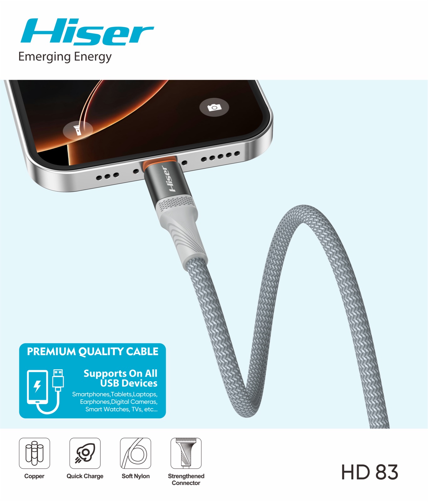 Hiser HD83 fast charging cable