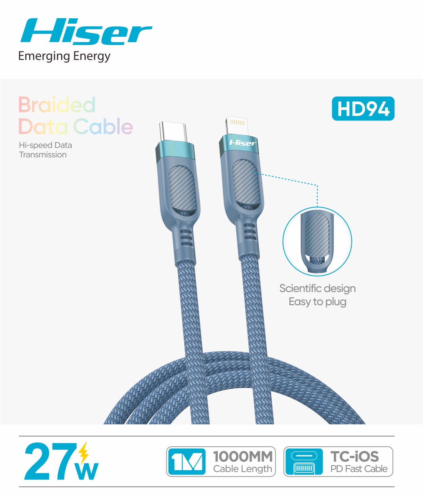 Hiser HD94 data cable, packaging