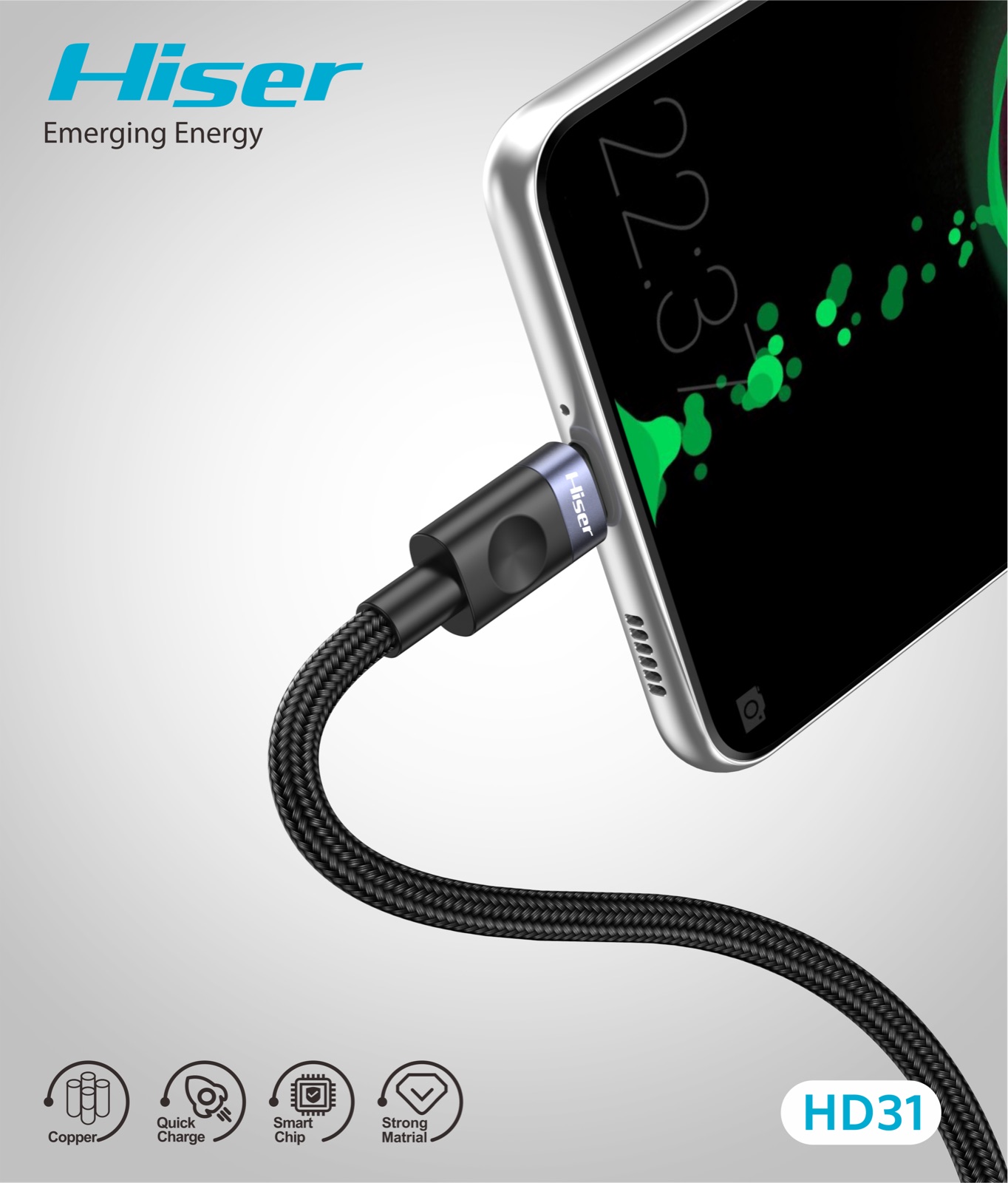 Hiser HD31 data cable, alternate view
