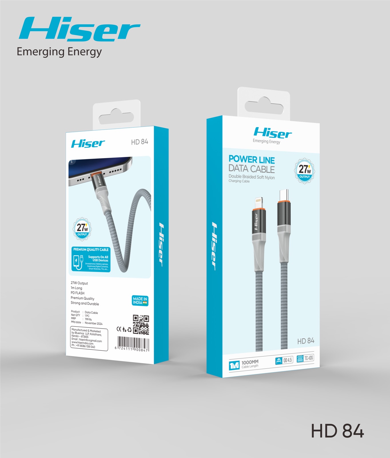 Hiser HD84 fast charging cable