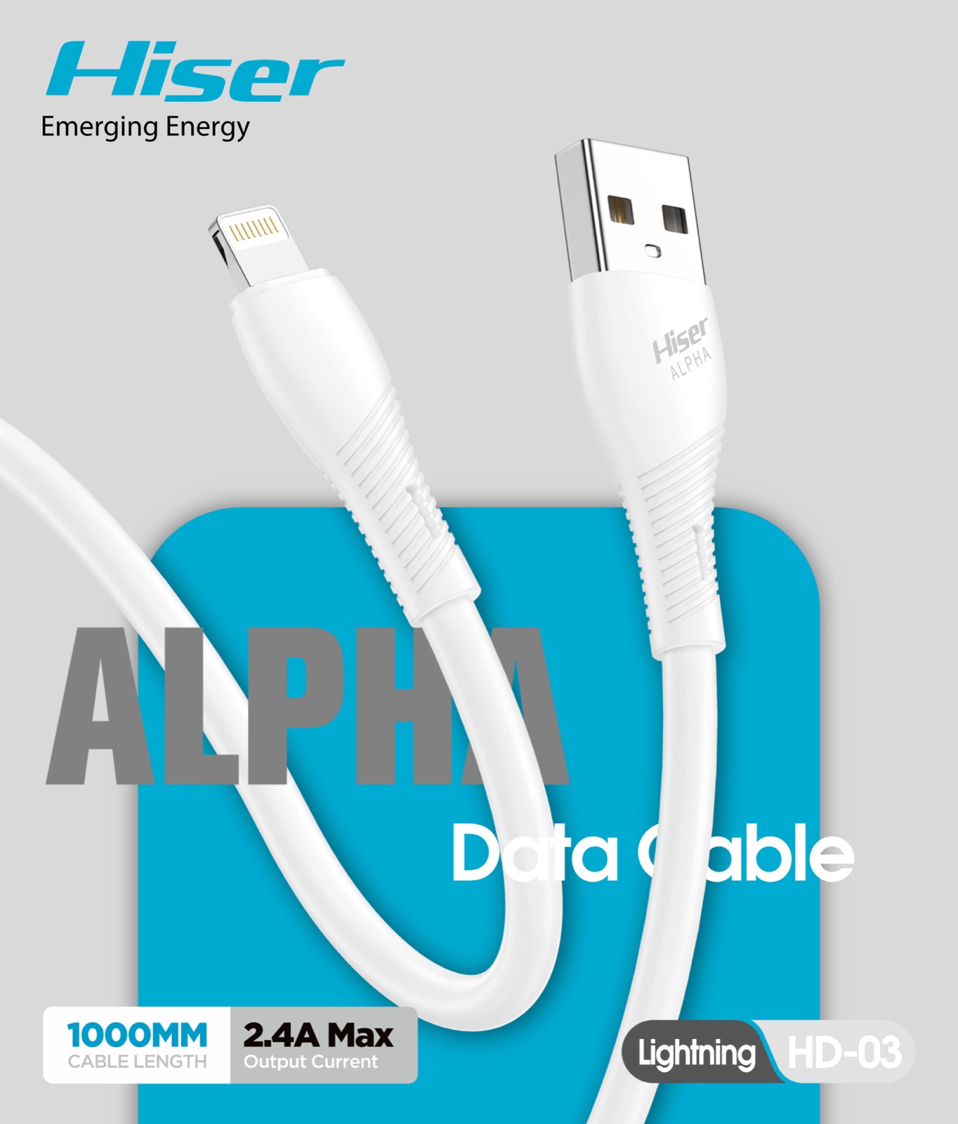 Hiser Alpha Micro data cable, HD-01, alternate view
