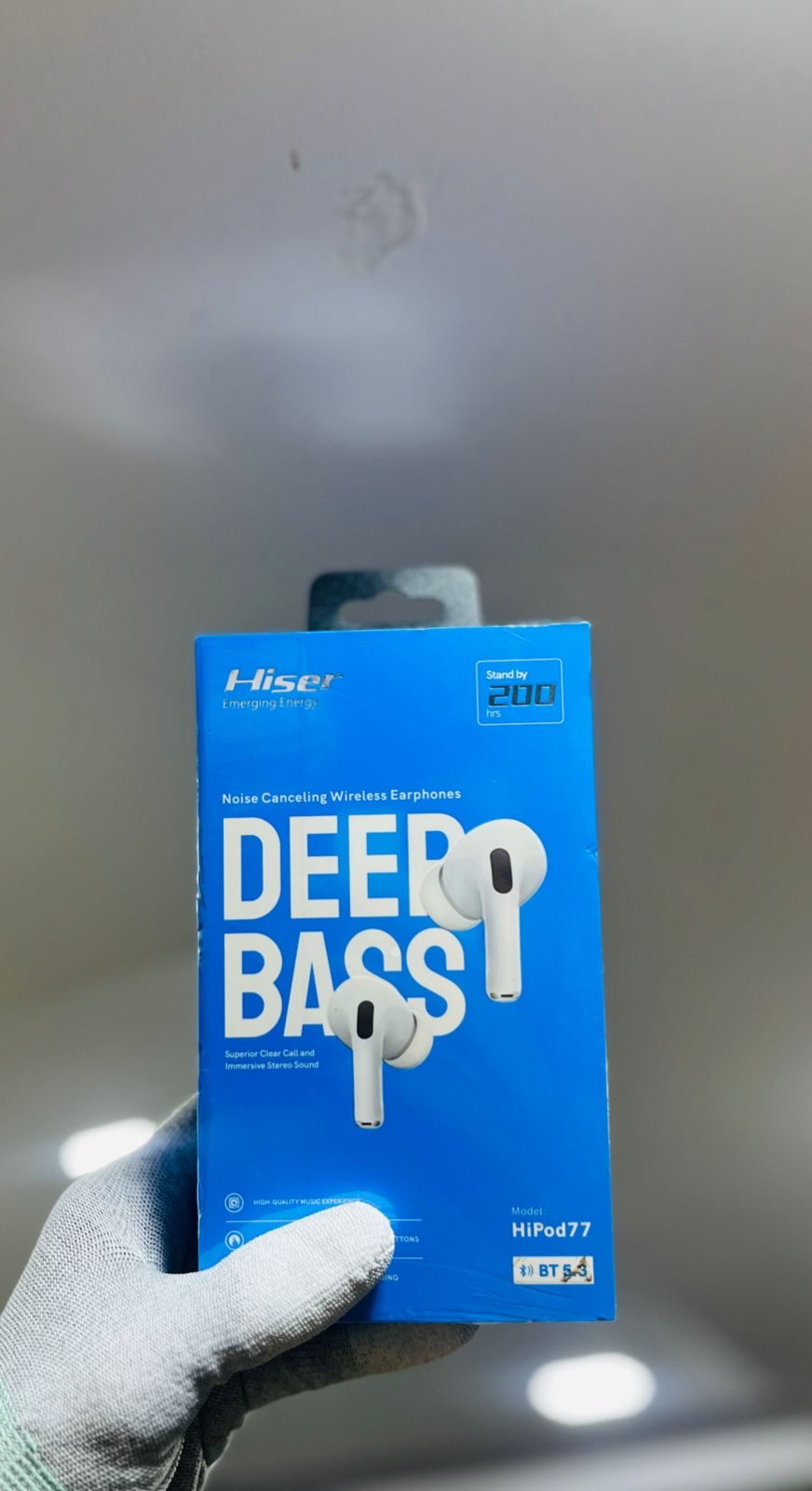 Hiser HiPod 77 wireless noise cancelling earbuds, case detail