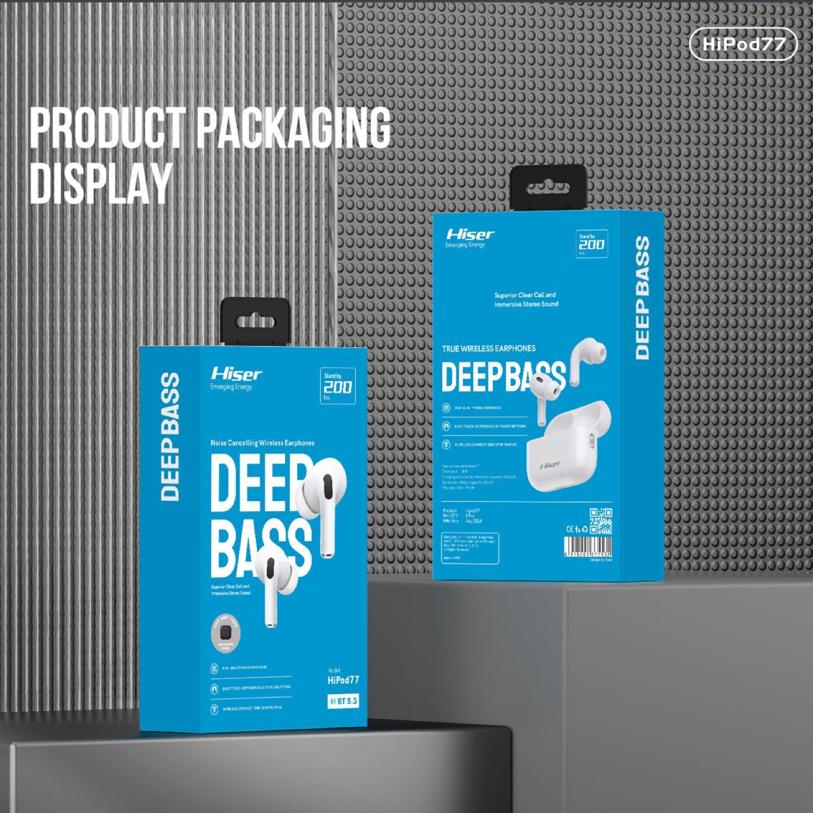 Hiser HiPod 77 wireless noise cancelling earbuds