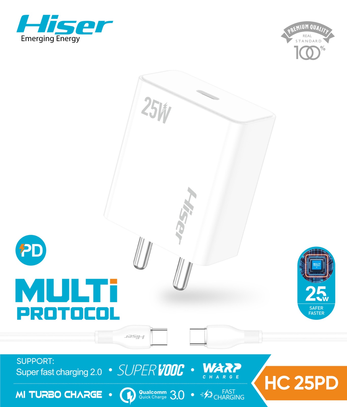 Hiser 25W charger, detail