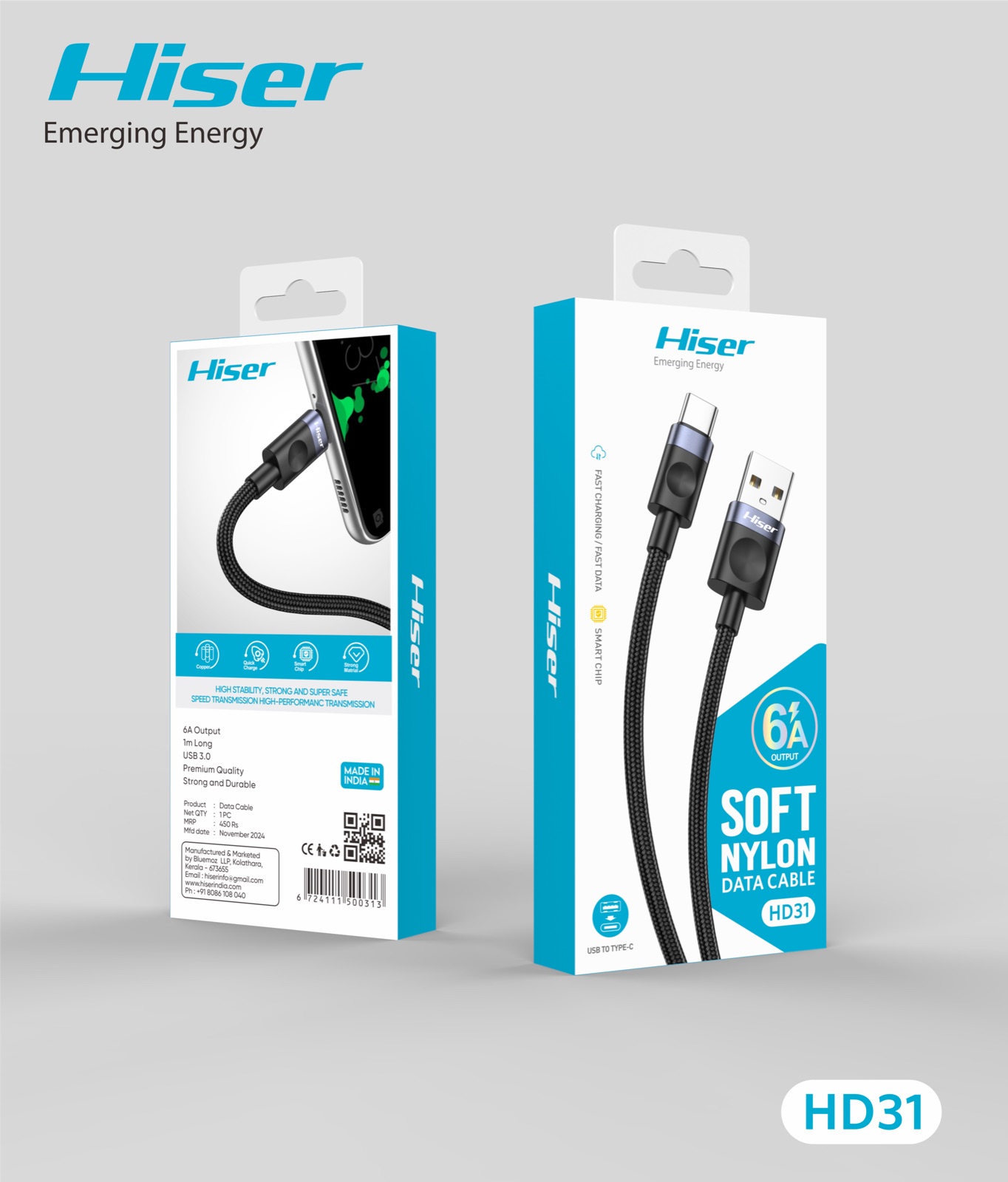 Hiser HD31 data cable, packaging