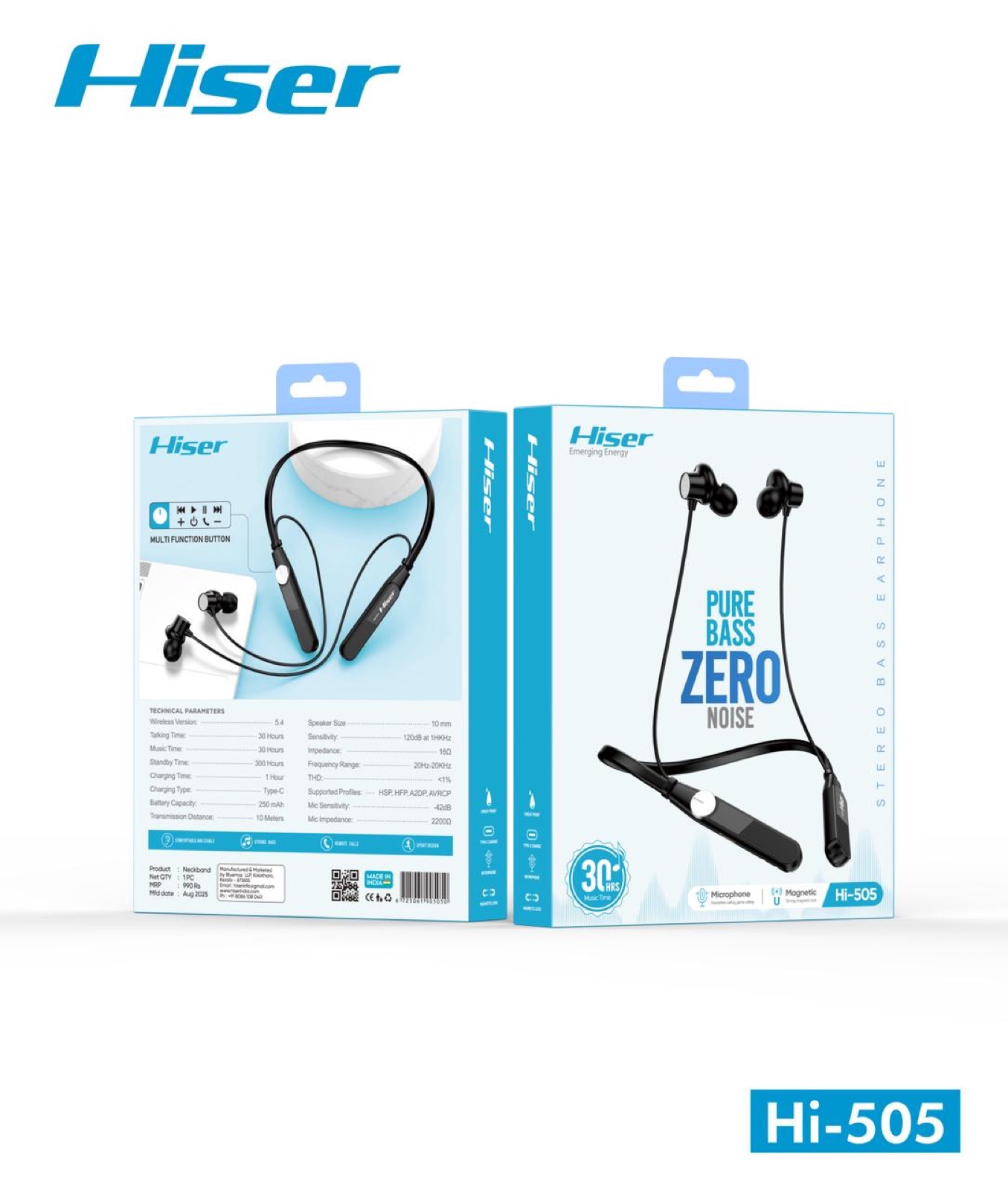 Hiser NB 505 neckband, packaging