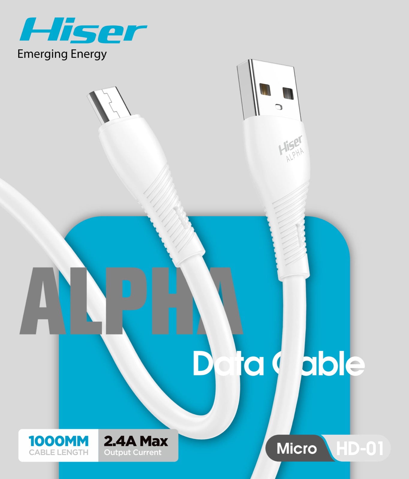Hiser Alpha Lightning data cable, HD-03, alternate view