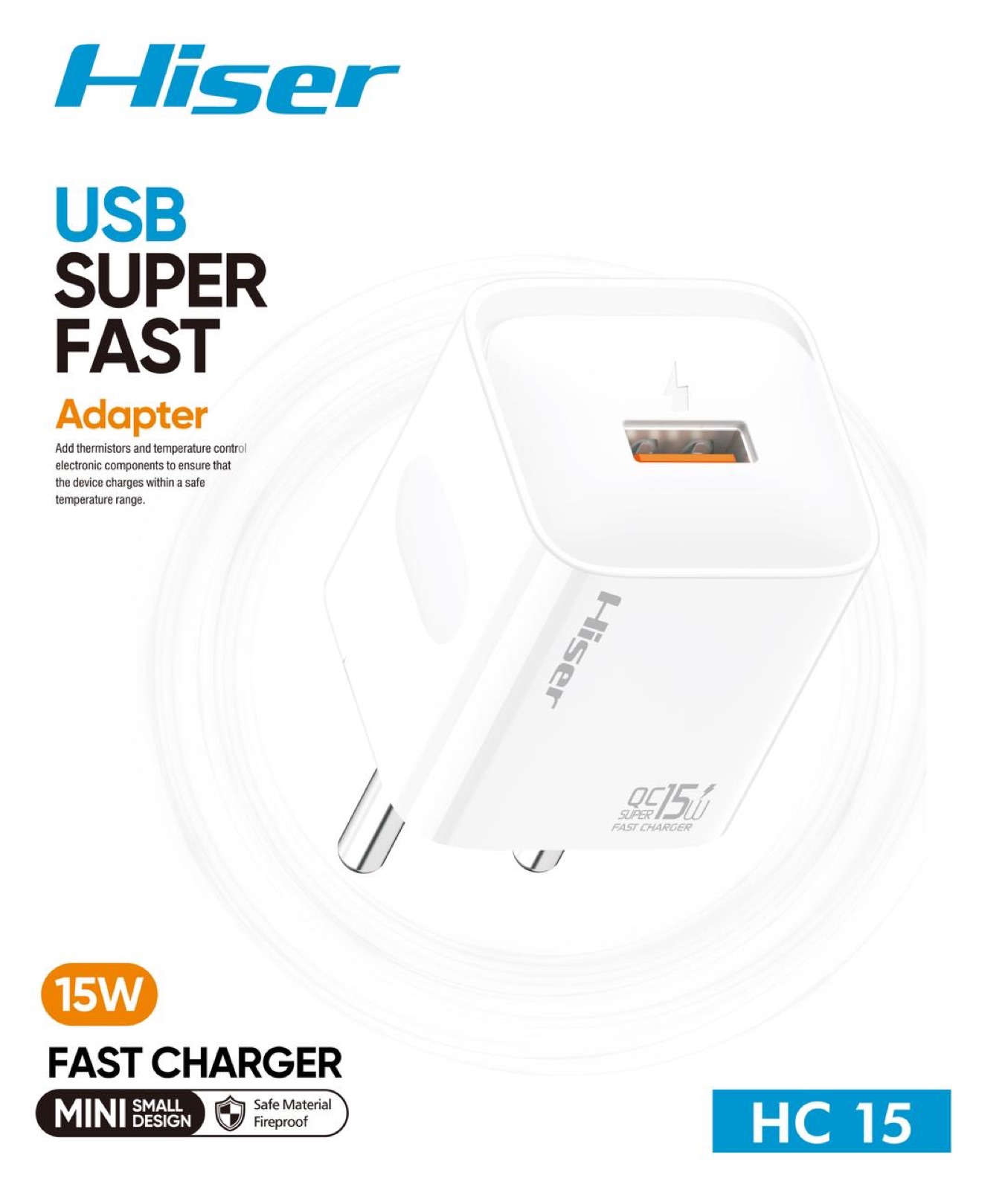 Hiser 15W charger, alternate view