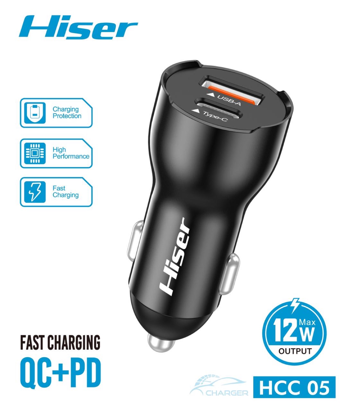 Hiser 12W car charger