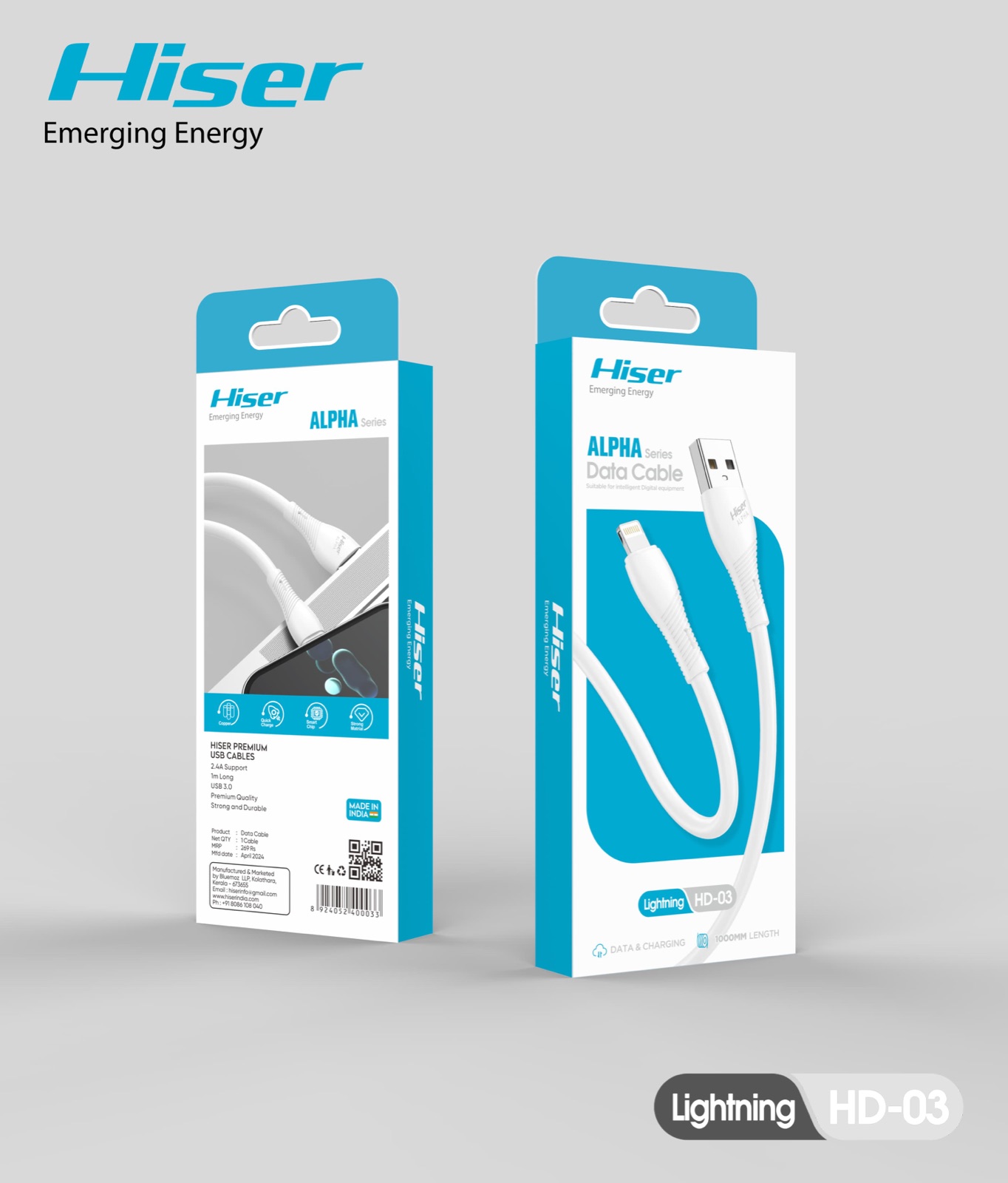 Hiser Alpha Lightning data cable, HD-03
