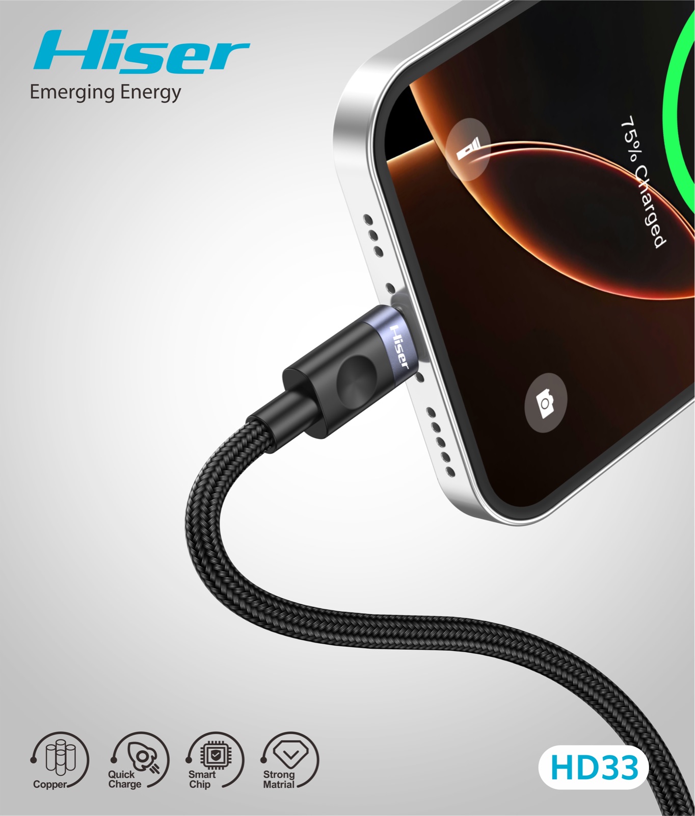 Hiser HD33 data cable, alternate view